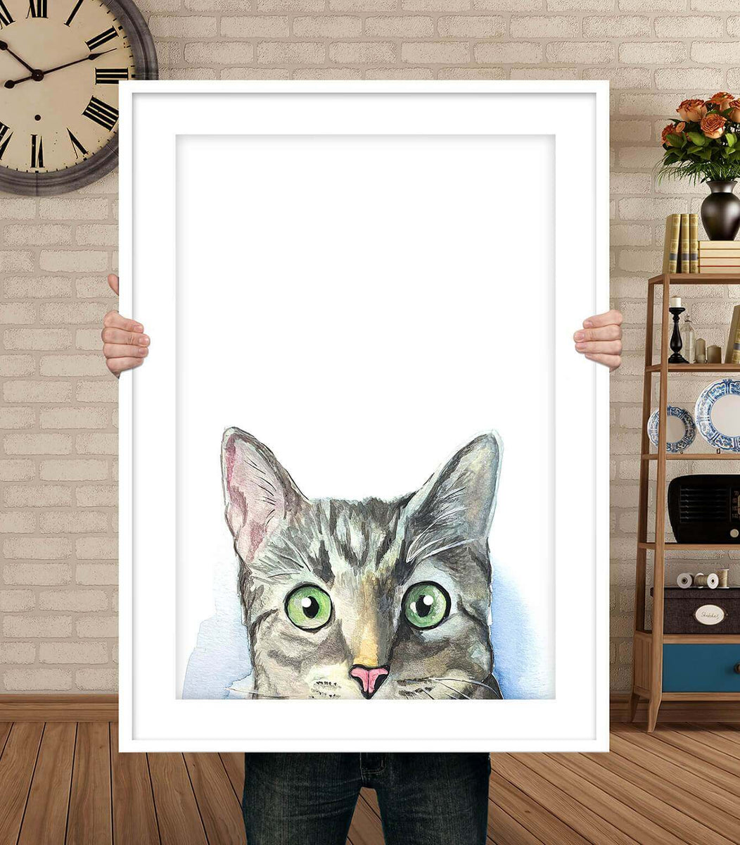 Custom Peekaboo Cat Portrait