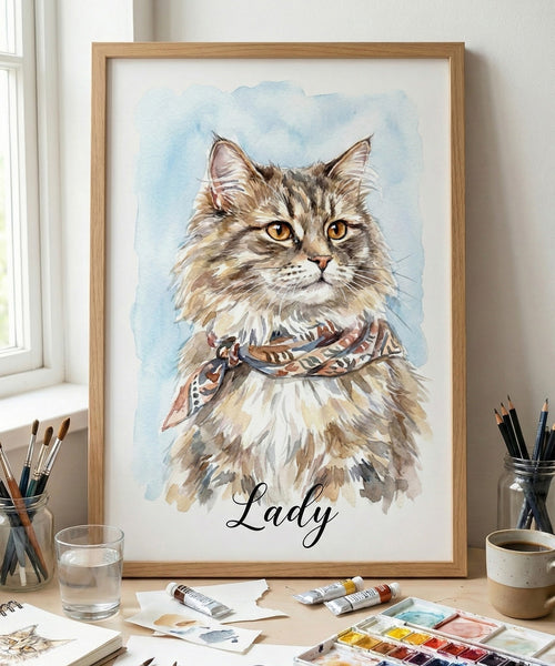 Cat Portrait Custom Cat Portrait Custom Pet Portraits - PetPortraitsWorld