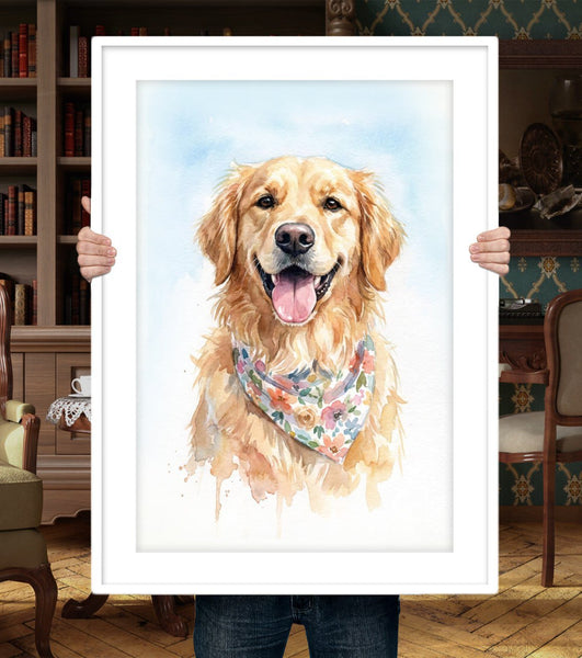 Custom pet portrait painting Pet painting Fathers day gift - PetPortraitsWorld