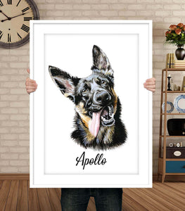 Custom PET painting Dog Portrait Watercolor pet portrait - PetPortraitsWorld