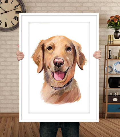 Custom pet portrait painting Pet painting Fathers day gift - PetPortraitsWorld